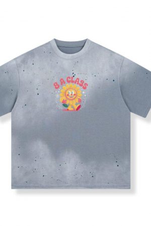 8A Class Happy Flower Groovy Artwork for Fun School Day Vibes T-Shirt