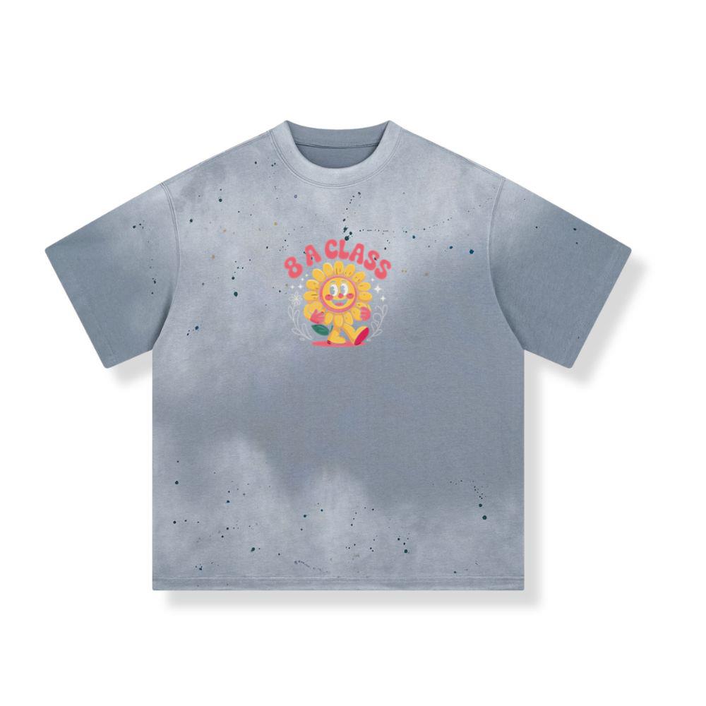 8A Class Happy Flower Groovy Artwork for Fun School Day Vibes T-Shirt