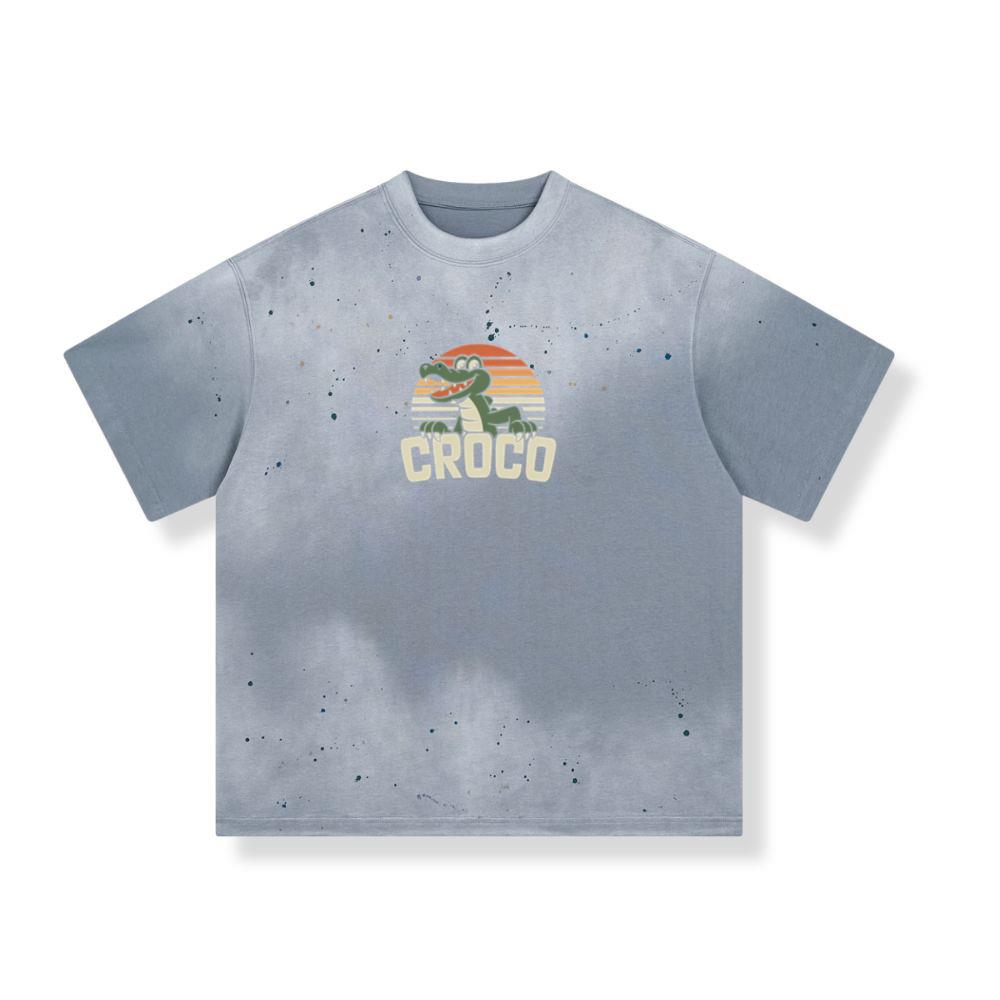 Croco Sunset Vintage Crocodile Graphic for Coastal Retro Lovers T-Shirt