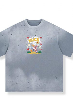 Duck Love Retro Cartoon Graphic T-Shirt