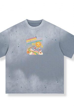 Funny Running Sun Retro Cartoon Design T-Shirt