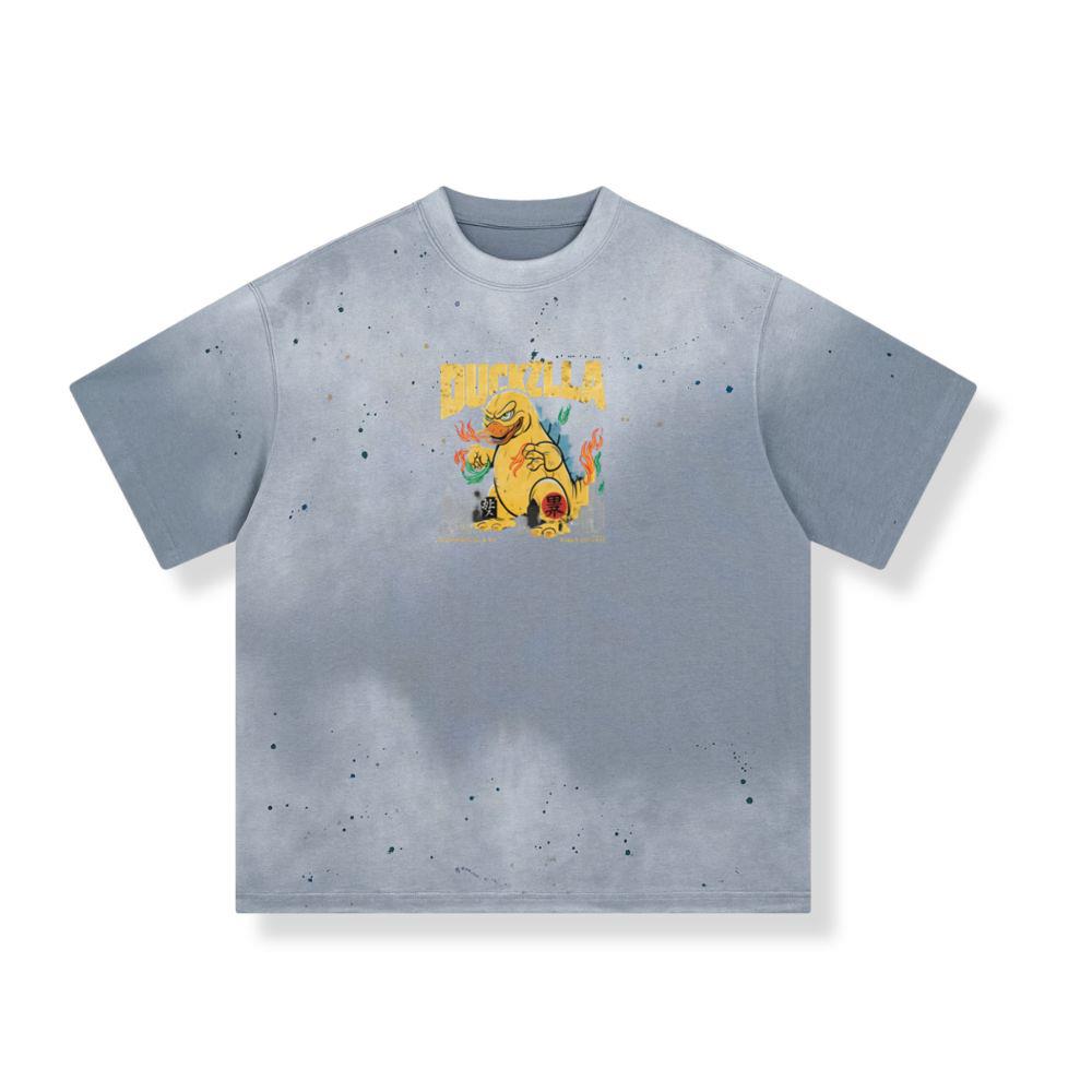 Giant Duck Monster Retro Cartoon Design T-Shirt