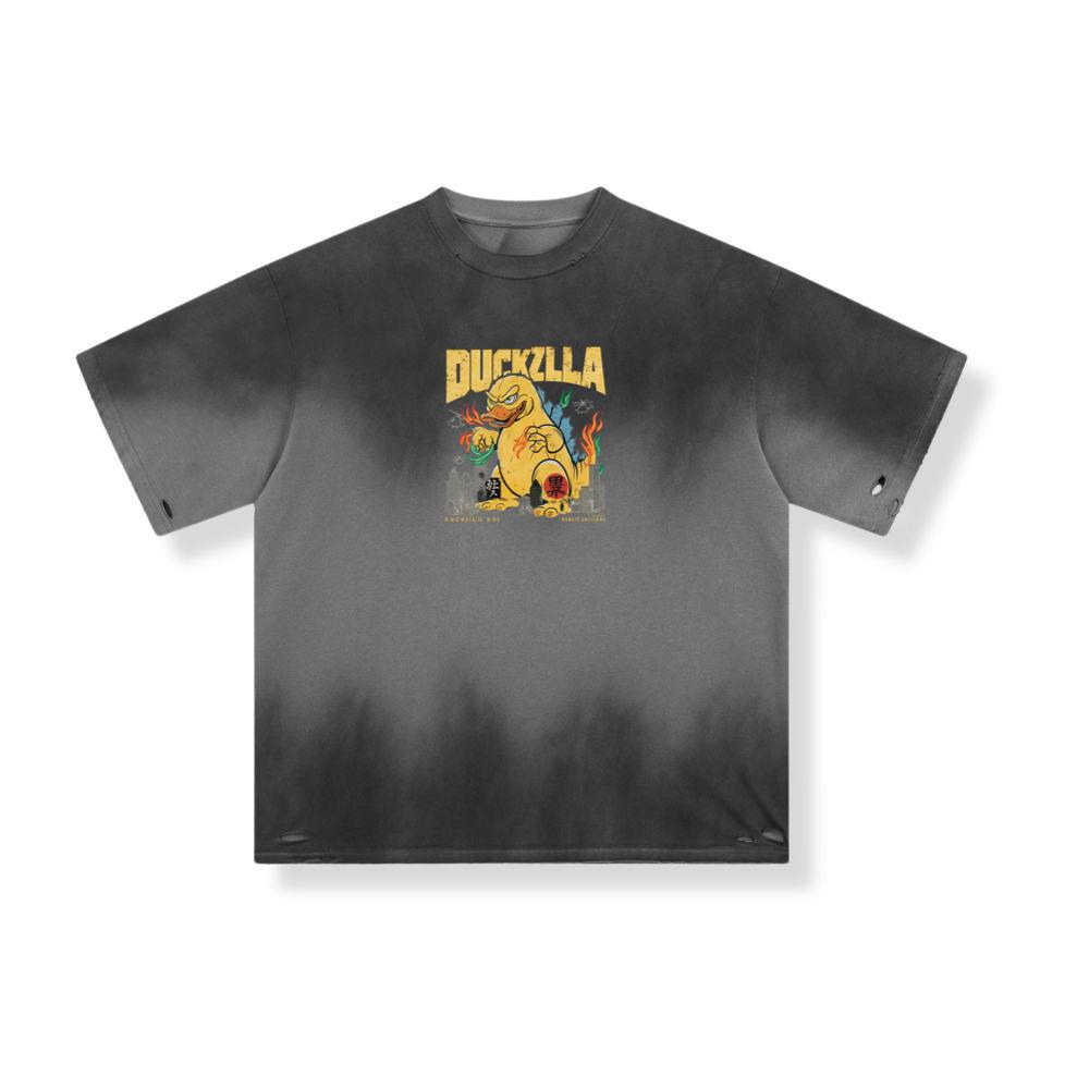 Giant Duck Monster Retro Cartoon Design T-Shirt - Image 3