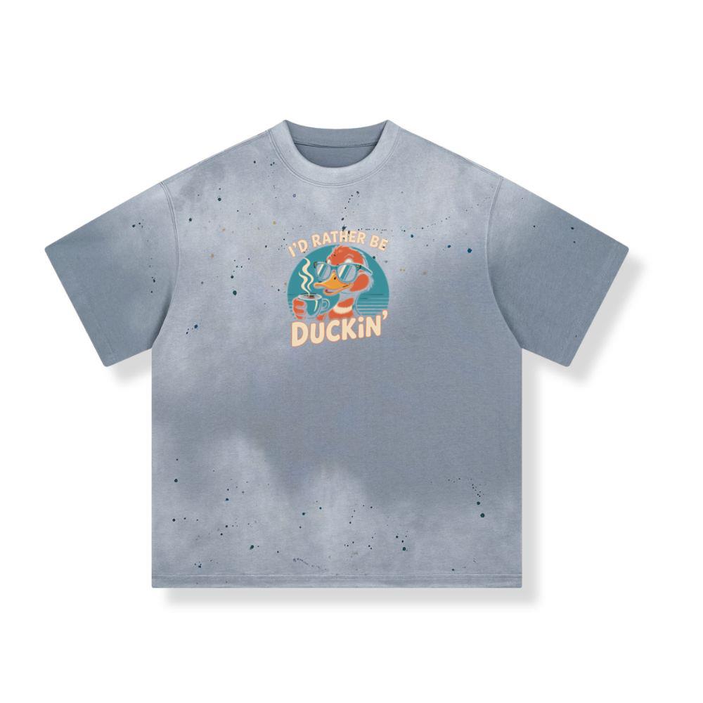 Id Rather Be Duckin Funny Duck Coffee Graphic T-Shirt