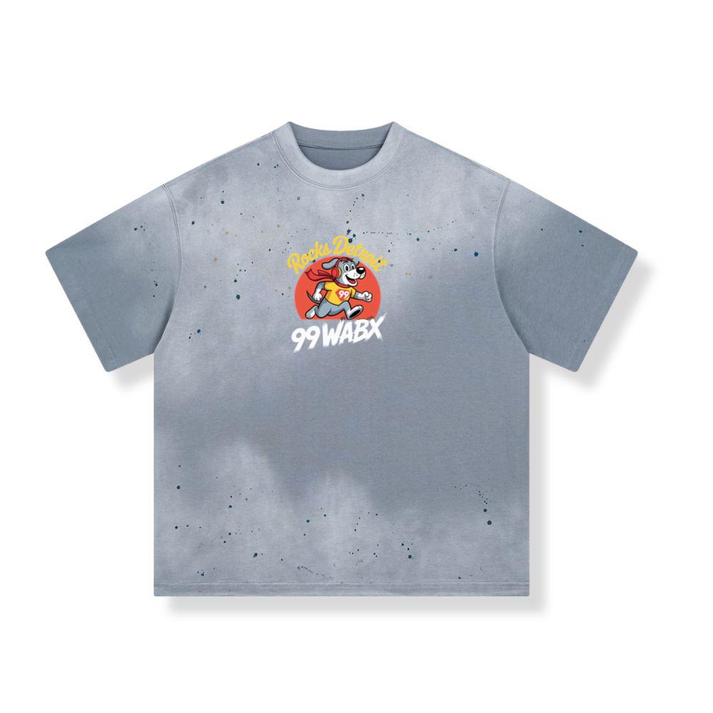 Rocks Detroit Superhero Dog Retro Graphic Artwork for Everyday Vibes T-Shirt