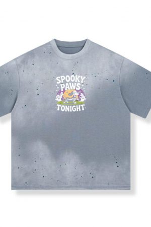 Spooky Paws Tonight Dog Skeleton Halloween Graphic T-Shirt