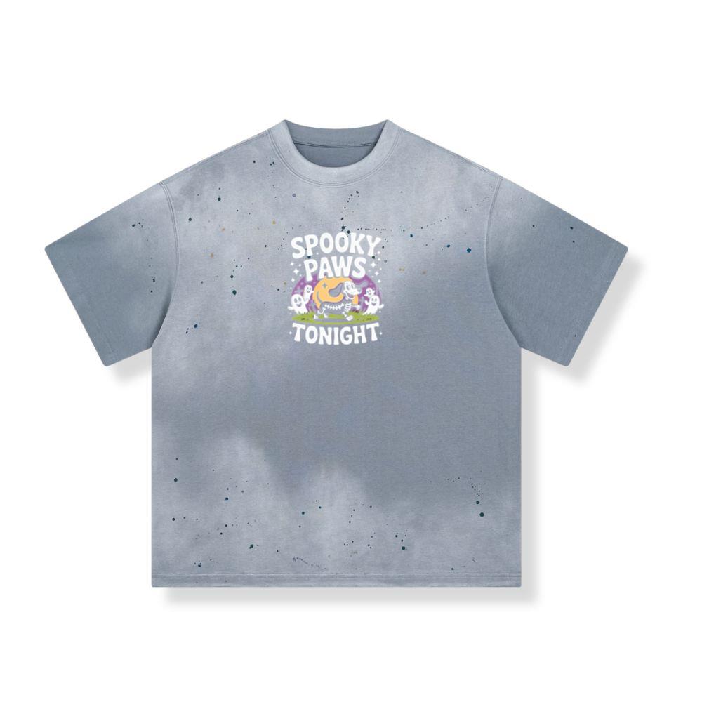 Spooky Paws Tonight Dog Skeleton Halloween Graphic T-Shirt